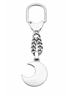 Llavero de Plata de Ley con Colgante de Luna - Plata 925K