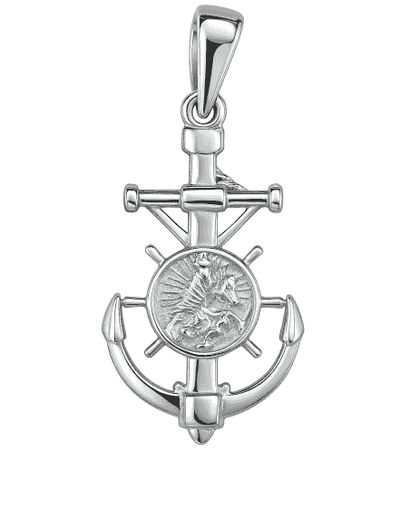 Colgante Cruz del Mar y Virgen del Carmen Reversible - Plata de ley