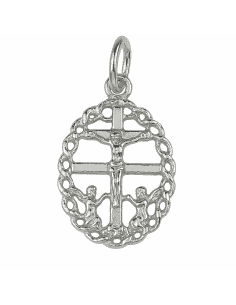 Colgante Cruz de Caravaca en Plata de Ley diseño Calado con Ángeles - Plata 925