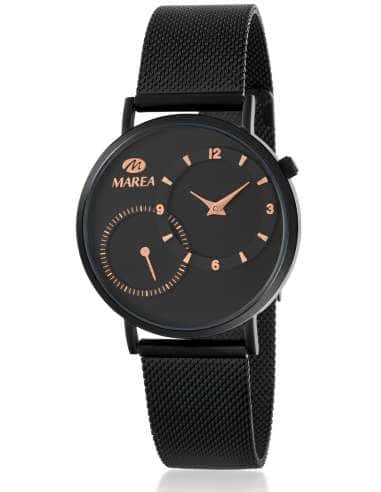 Reloj para Mujer Acero Negro con Esfera Minimalista y Detalles Rosé - Marea B41296/1