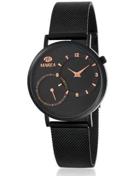 Reloj para Mujer Acero Negro con Esfera Minimalista y Detalles Rosé - Marea B41296/1