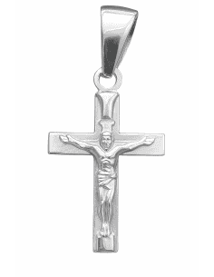 Colgante Cruz de Plata de Ley con Cristo en Relieve – Plata 925