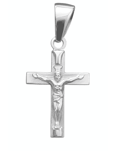 Colgante Cruz de Plata de Ley con Cristo en Relieve – Plata 925