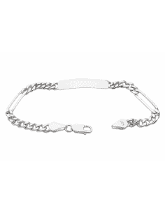 Pulsera esclava de plata de ley con eslabones combinados - Plata 925