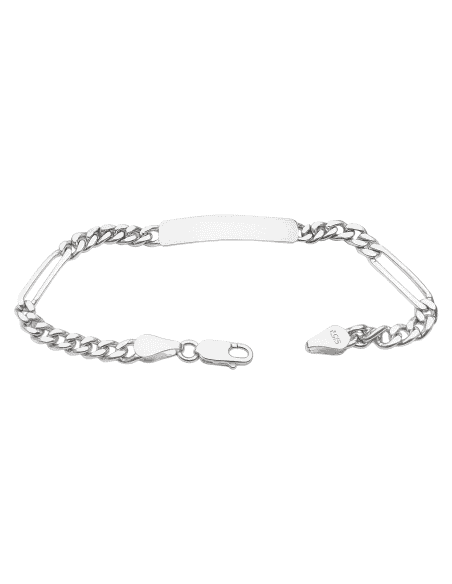 Pulsera esclava de plata de ley con eslabones combinados - Plata 925