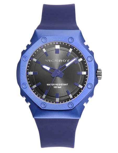Reloj para Hombre con Correa de Silicona Azul y Esfera Negra con Detalles en Azul - Viceroy 41131-37
