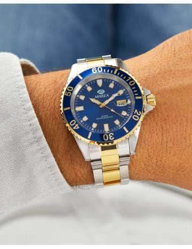 Reloj para Hombre Acero Bicolor Plata y Dorado...