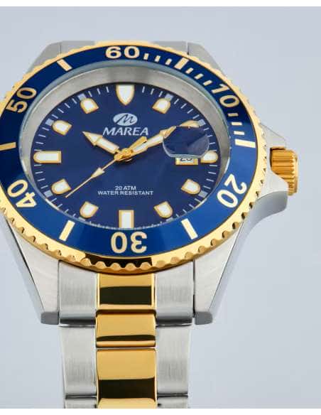 Reloj para Hombre Acero Bicolor Plata y Dorado con Esfera Azul - Marea B36094/19