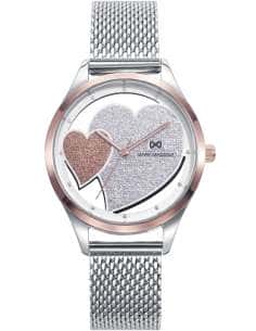 Reloj para Mujer Corazones Acero Plateado y Oro Rosa - Mark Maddox MM0135-97