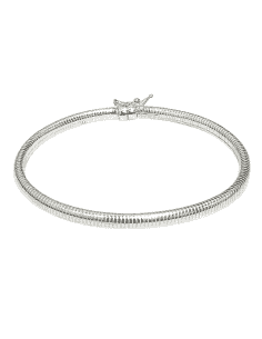Pulsera Rígida de Plata de Ley Diseño Tubo Serpiente - Hurjo 0032901573