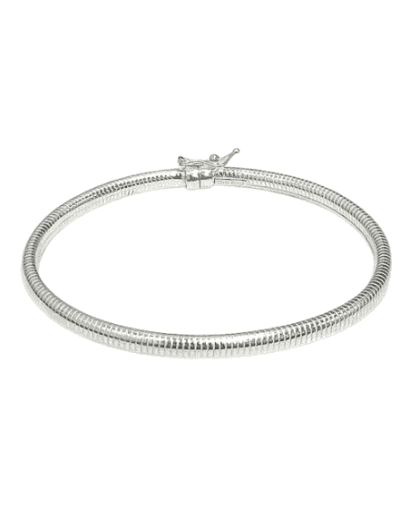 Pulsera Rígida de Plata de Ley Diseño Tubo Serpiente - Hurjo 0032901573