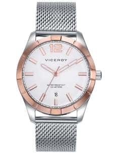 Reloj para Hombre con Correa de Malla y Bisel Rosado - Viceroy 401329-05