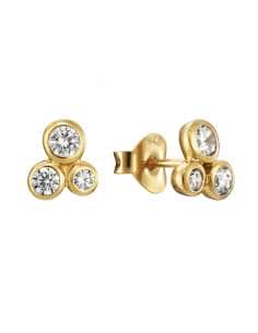 Pendientes para Mujer de Plata con 3 Circonitas y Baño de Oro - Viceroy 4085E100-36