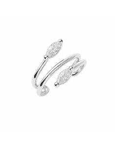 Pendiente Aro Suelto Plata Rodio con Circonitas Marquesa - Salvatore 213A0282
