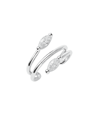Pendiente Aro Suelto Plata Rodio con Circonitas Marquesa - Salvatore 213A0282