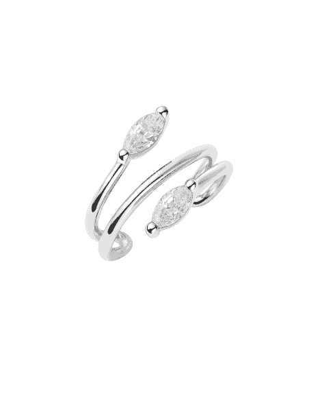 Pendiente Aro Suelto Plata Rodio con Circonitas Marquesa - Salvatore 213A0282