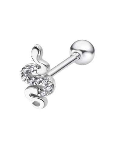 Piercing Serpiente en Plata de Ley con Circonitas Blancas - Lotus LP3375-9/1