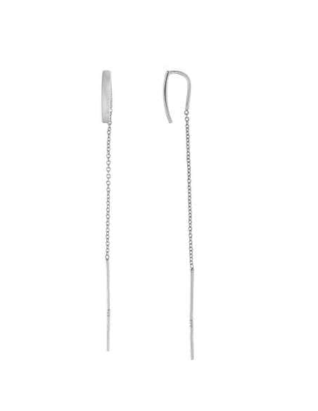 Pendientes para Mujer de Plata de Ley con Cadena Larga y Barra - Salvatore 213A0403