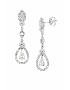 Pendientes para Mujer Colgantes en Plata de Ley con Circonitas y Cristal Blanco - Salvatore 112A0292