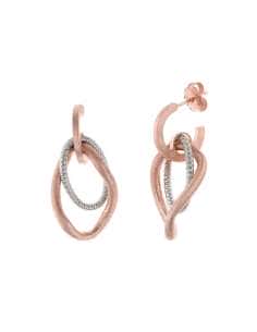 Pendiente para Mujer Chapado Rosa  Aro con Ovalos -  Salvatore 203A0029