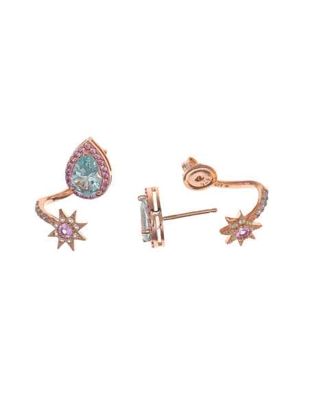 Pendiente para Mujer Chapado Rosa Estrella Brillante Circonita - Salvatore136A0485