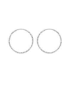 Pendientes para Mujer Aros facetados de Plata de ley 32 mm - Hurjo 0033001620