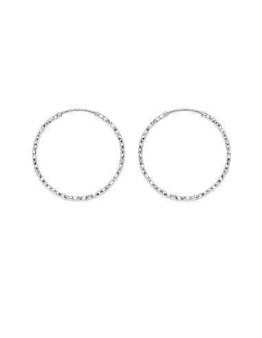 Pendientes para Mujer Aros facetados de Plata de ley 32 mm - Hurjo 0033001620