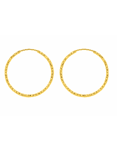Pendientes para Mujer Facetados de Plata de ley chapados en oro 52mm - Hurjo 0033001648-1