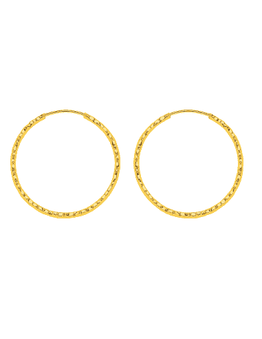 Pendientes para Mujer Facetados de Plata de ley chapados en oro 52mm - Hurjo 0033001648-1