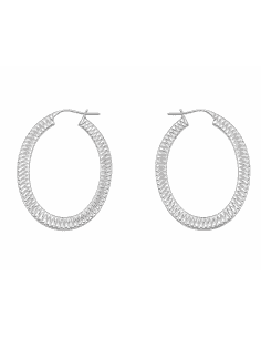 Pendientes para Mujer Aro de Plata Rodiada ovalados - Hurjo R033001877