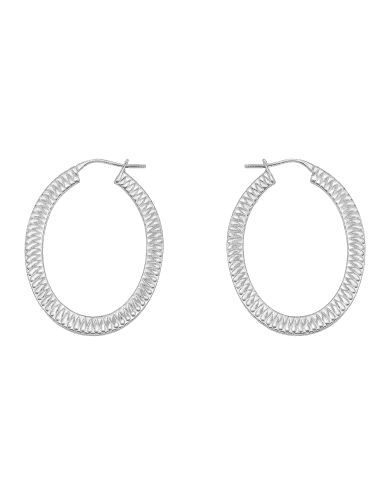 Pendientes para Mujer Aro de Plata Rodiada ovalados - Hurjo R033001877