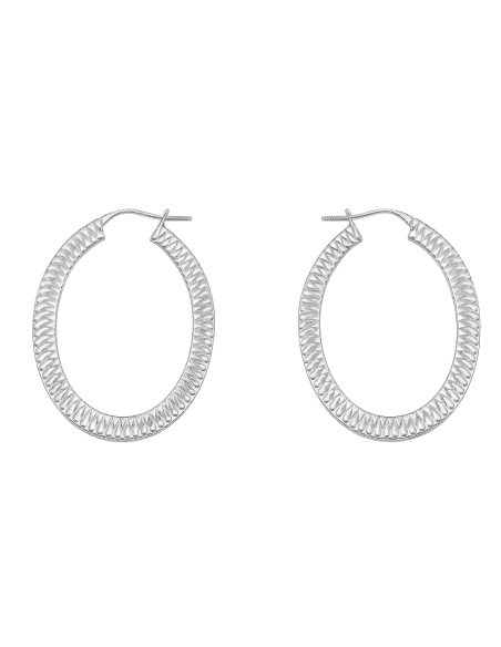 Pendientes para Mujer Aro de Plata Rodiada ovalados - Hurjo R033001877