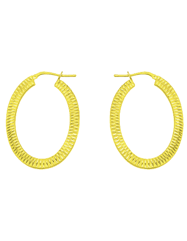 Pendientes para Mujer Aro ovalados de Plata chapada  - Hurjo R033001877