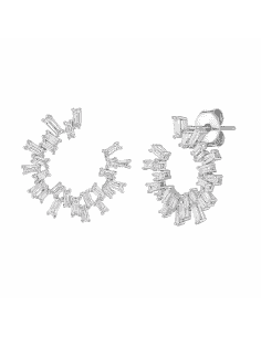 Pendientes para Mujer Baguette Circle en Plata de Ley - Salvatore 112A0274