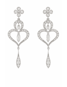 Pendientes para Mujer de Plata de Ley con Corazón y Circonitas Colgantes - Salvatore 52a0265