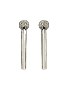 Pendientes para Mujer Colgantes Esfera y Barra de Plata de Ley - Plata 925