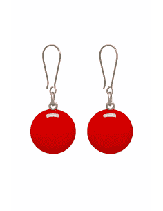 Pendientes para Mujer Colgantes de Plata con Piedra Roja - Plata 925