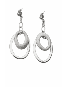 Pendientes para Mujer Colgantes Óvalos de Plata - Plata 925
