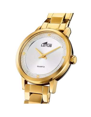 Reloj para Mujer Lotus acero Dorado con Esfera Plateada Minimalista - Lotus 18893/1