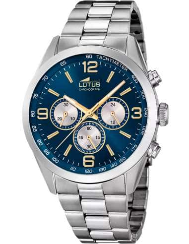 Reloj para Hombre Cronógrafo Acero ,Azul y Dorado - Lotus 18152/G