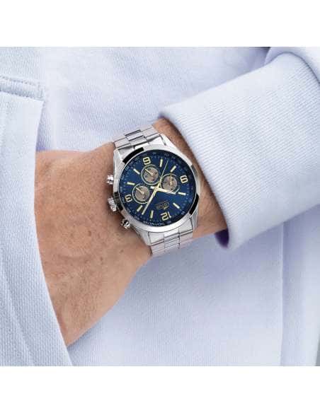 Reloj para Hombre Cronógrafo Esfera Azul y Diales Dorados - Lotus 18152/G