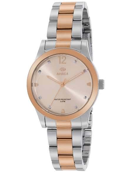 Reloj para Mujer de Acero Bicolor Plateado y Oro Rosa con Esfera en Tono Champagne - Marea B41331/5