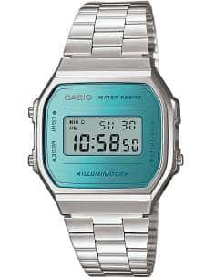 Reloj Digital Retro Acero Inoxidable con Pantalla Azul Iluminator - Casio A168WEM-2EF