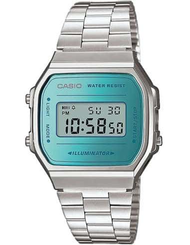 Reloj Digital Retro Acero Inoxidable con Pantalla Azul Iluminator - Casio A168WEM-2EF
