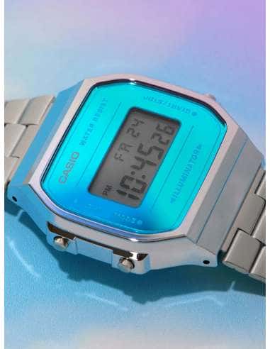 Reloj Digital Retro Acero Inoxidable con Pantalla Azul Iluminator - Casio A168WEM-2EF