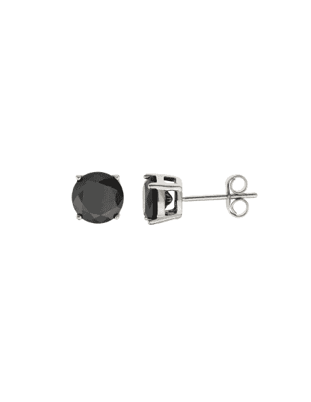 Pendientes Unisex Plata Rodiada con Circonita Negra - Salvatore 103A0134
