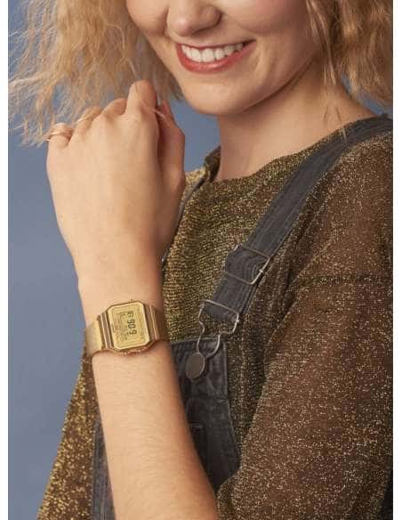 Reloj para Mujer Colección Retro Dorado  - Casio A700WEMG-9AEF
