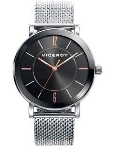Reloj para Hombre con Correa de Malla y Esfera Negra Minimalista- Viceroy 40989-55