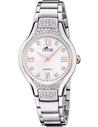 Reloj para Mujer de Acero Plateado con Detalles de Circonitas y Acabado Rosado - Lotus 18910/1