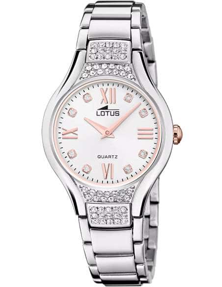 Reloj para Mujer de Acero Plateado con Detalles de Circonitas y Acabado Rosado - Lotus 18910/1